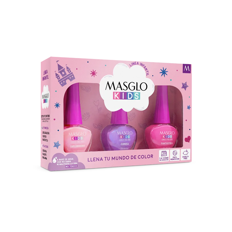 MASGLO ESMALTE NIÑAS KIT
